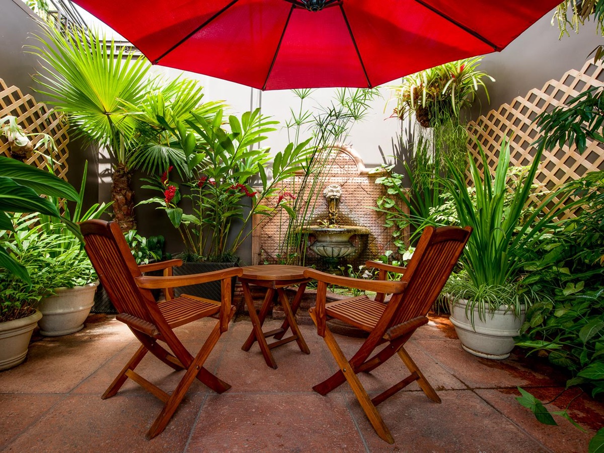 Deluxe suite patio at Hotel Grano de Oro in San Jose