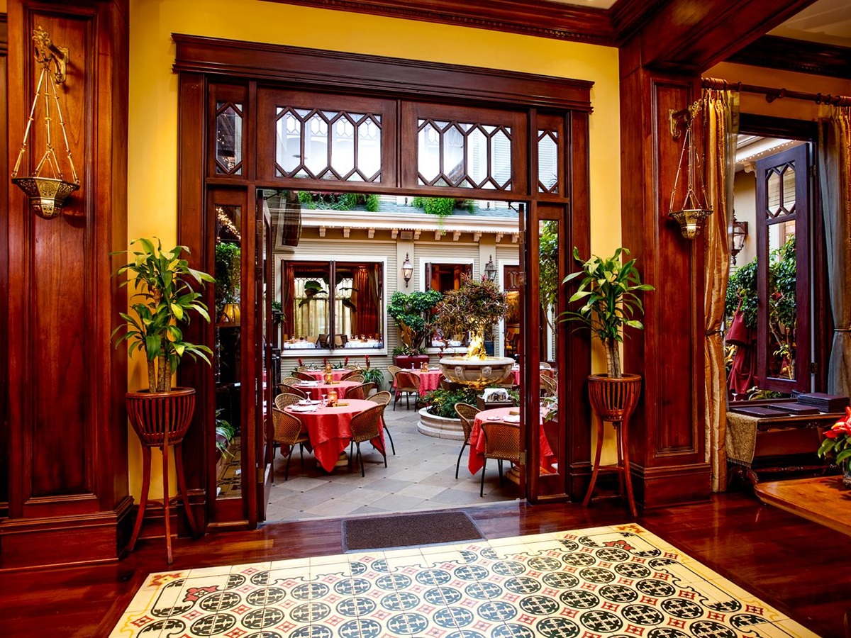 Restaurant entrance at Hotel Grano de Oro in San Jose