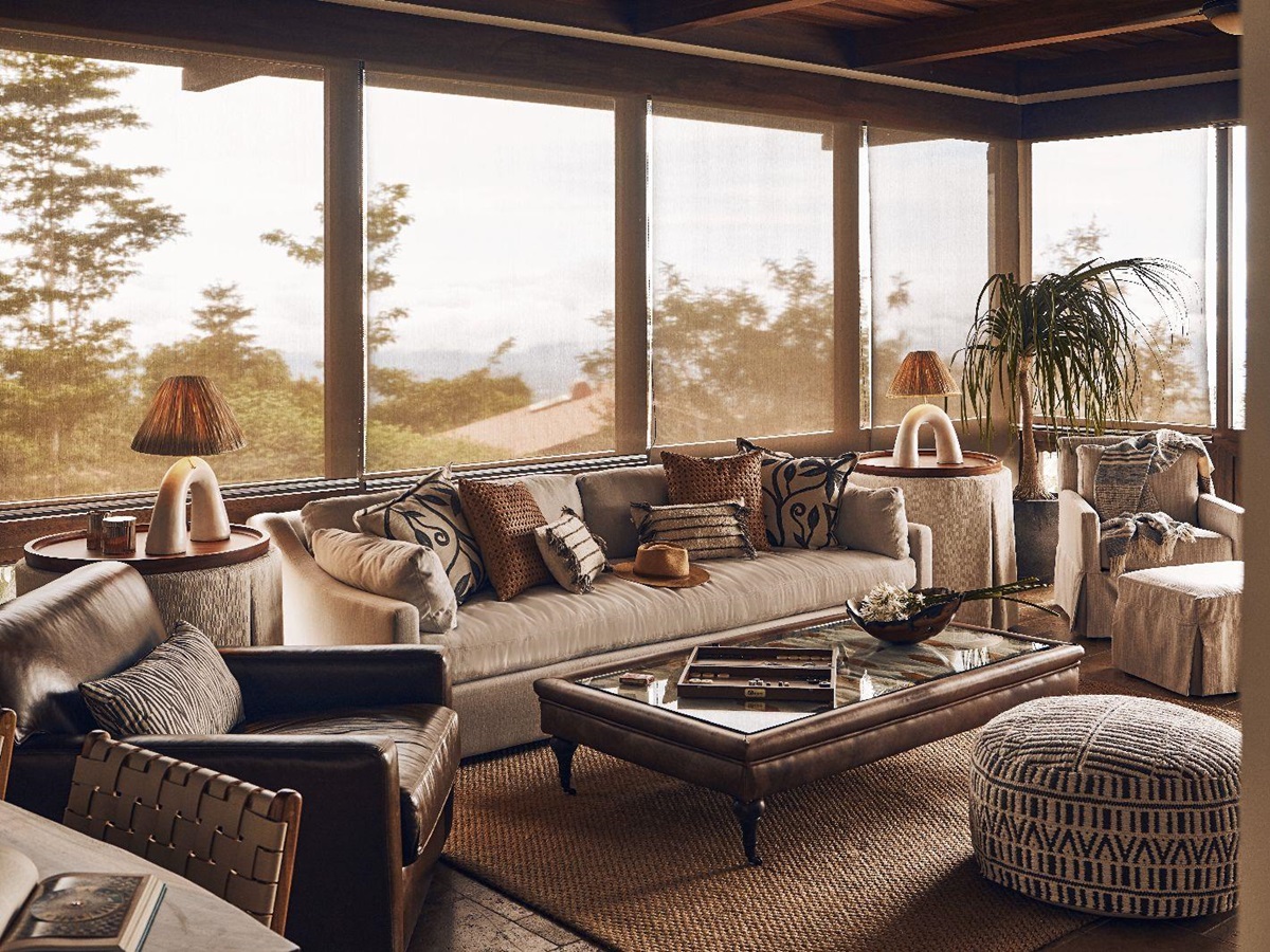 Cosy living room of a Casita at Hacienda Alta Gracia Costa Rica