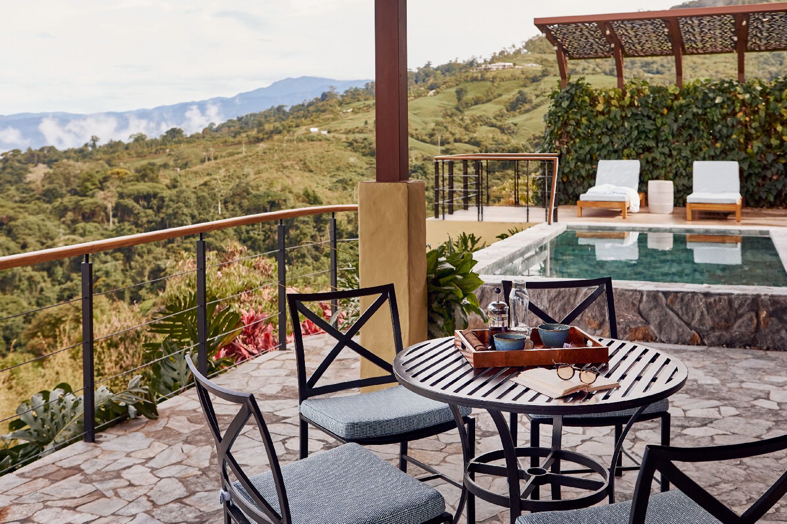 Private terrace and pool of a Casita at Hacienda Alta Gracia Costa Rica