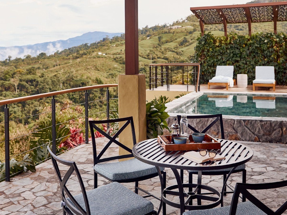 Private terrace and pool of a Casita at Hacienda Alta Gracia Costa Rica