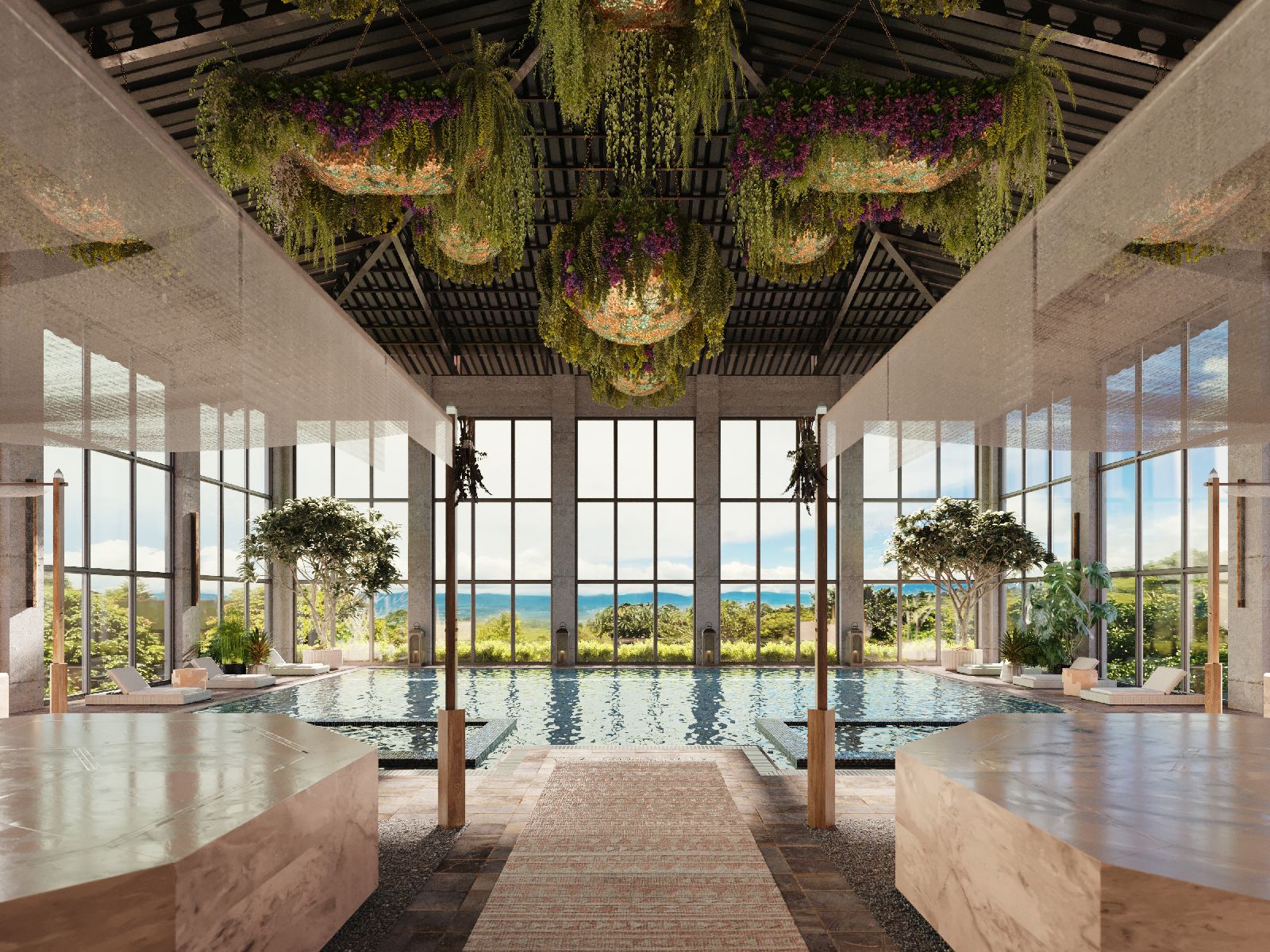 Indoor pool and spa at Hacienda Alta Gracia Costa Rica