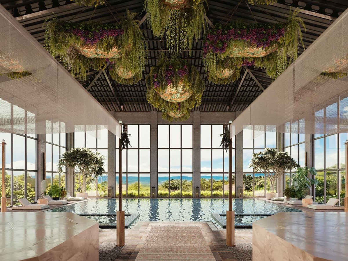 Indoor pool and spa at Hacienda Alta Gracia Costa Rica