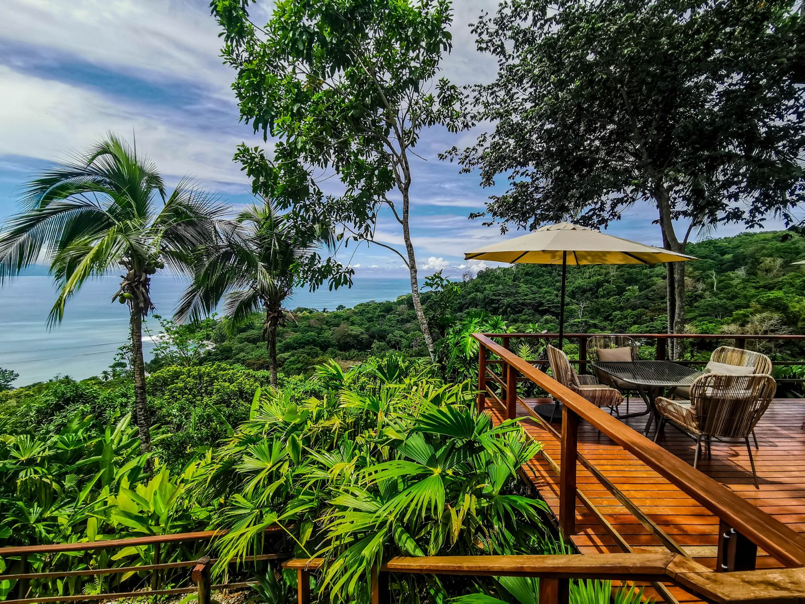 Verandah and seating at Lapa Rios resort in Costa Rica