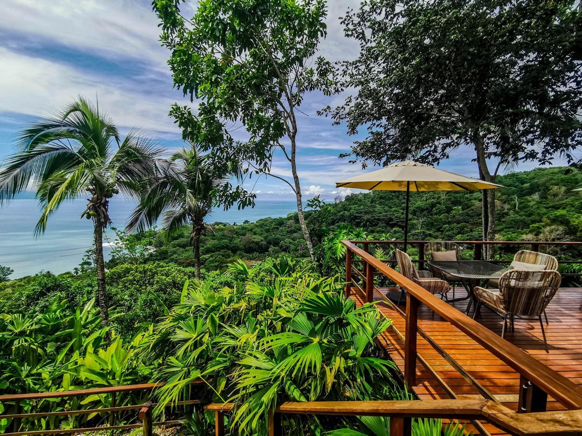 Verandah and seating at Lapa Rios resort in Costa Rica