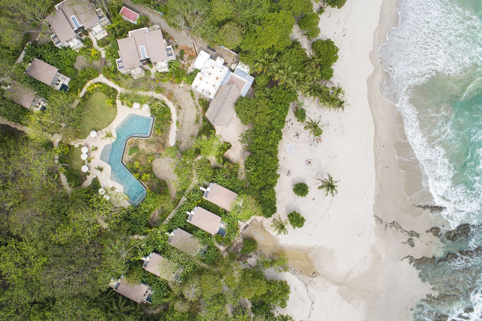 Aerial view of Nantipa beach resort Santa Teresa Costa Rica