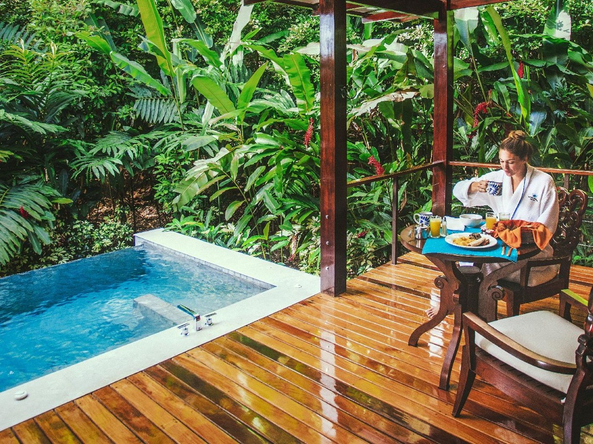 Private terrace and plunge pool of a villa at Nayara Springs Costa Rica