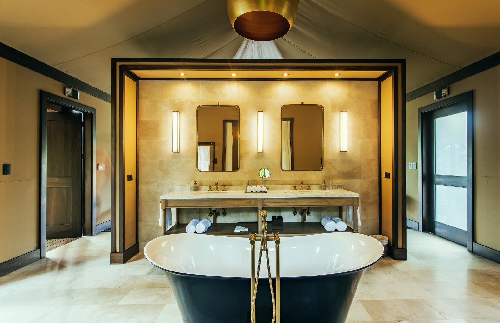 Freestanding tub of a suite at Nayara Tented Camp Arenal Costa Rica