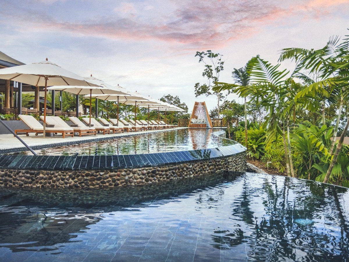 The swimming pool at Nayara Tented Camp Arenal Costa Rica
