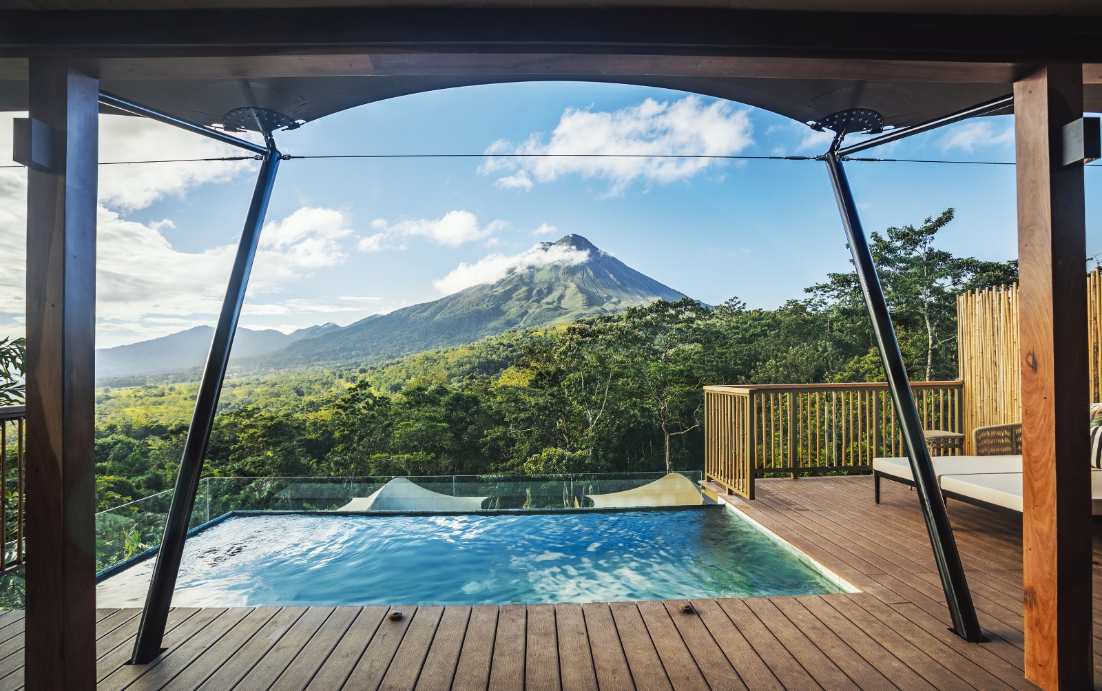 Private pool and volcano view at Nayara Tented Camp Arenal Costa Rica