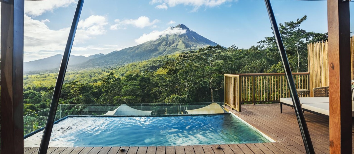 Private pool and volcano view at Nayara Tented Camp Arenal Costa Rica