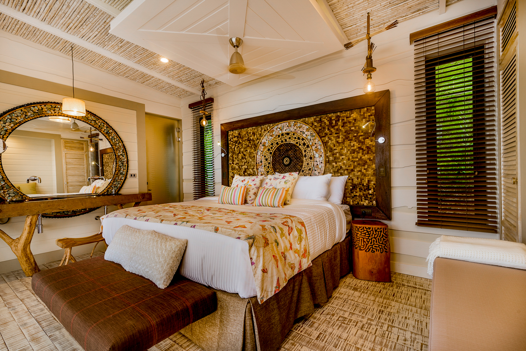 Bedroom of a guest lodge at ORIGINS Lodge in Costa Rica