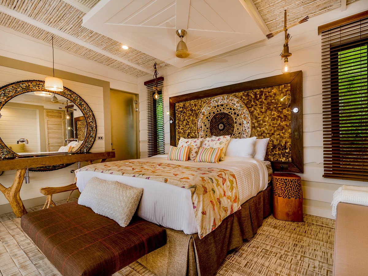 Bedroom of a guest lodge at ORIGINS Lodge in Costa Rica