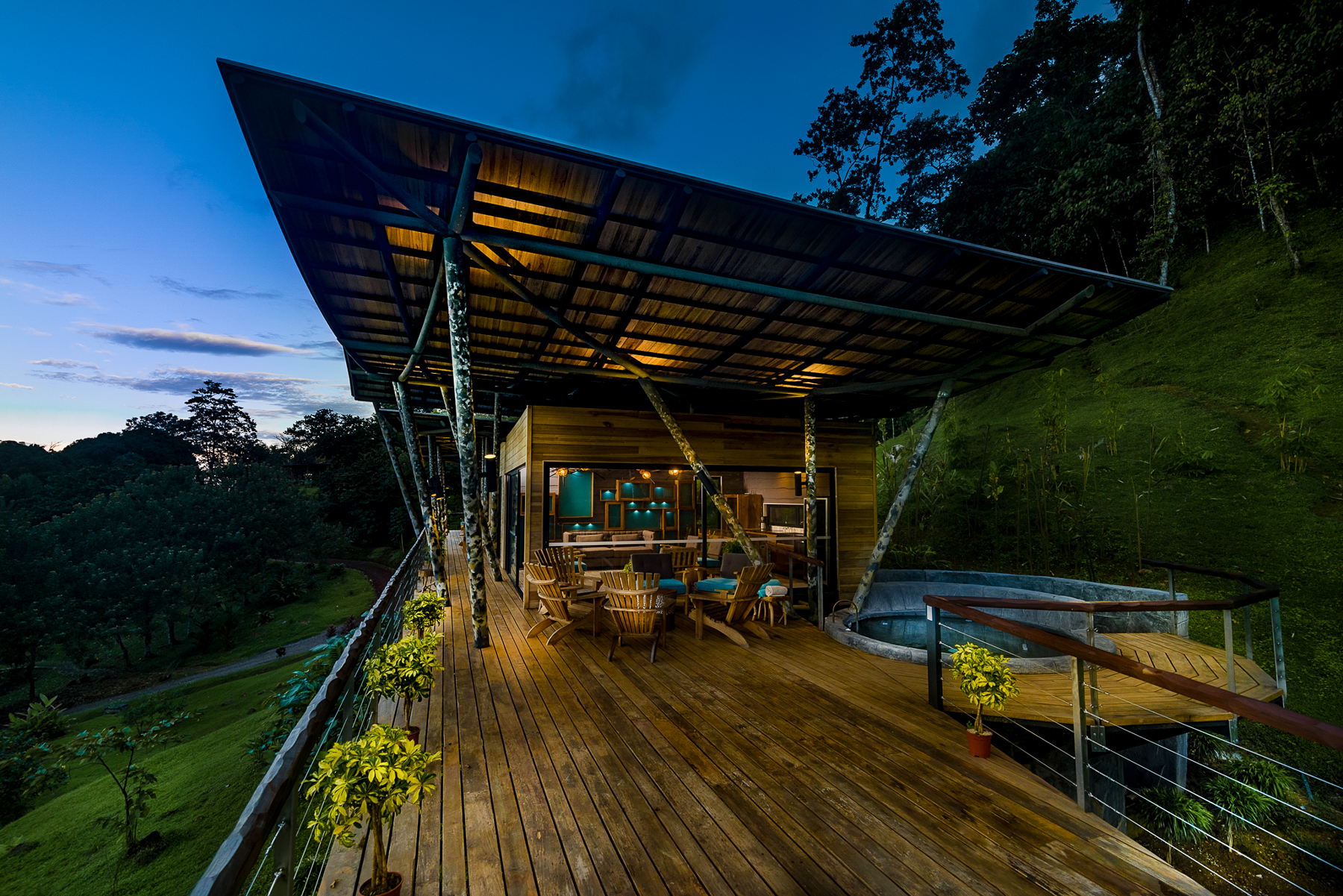 Exterior view of a guest lodge at ORIGINS Lodge in Costa Rica
