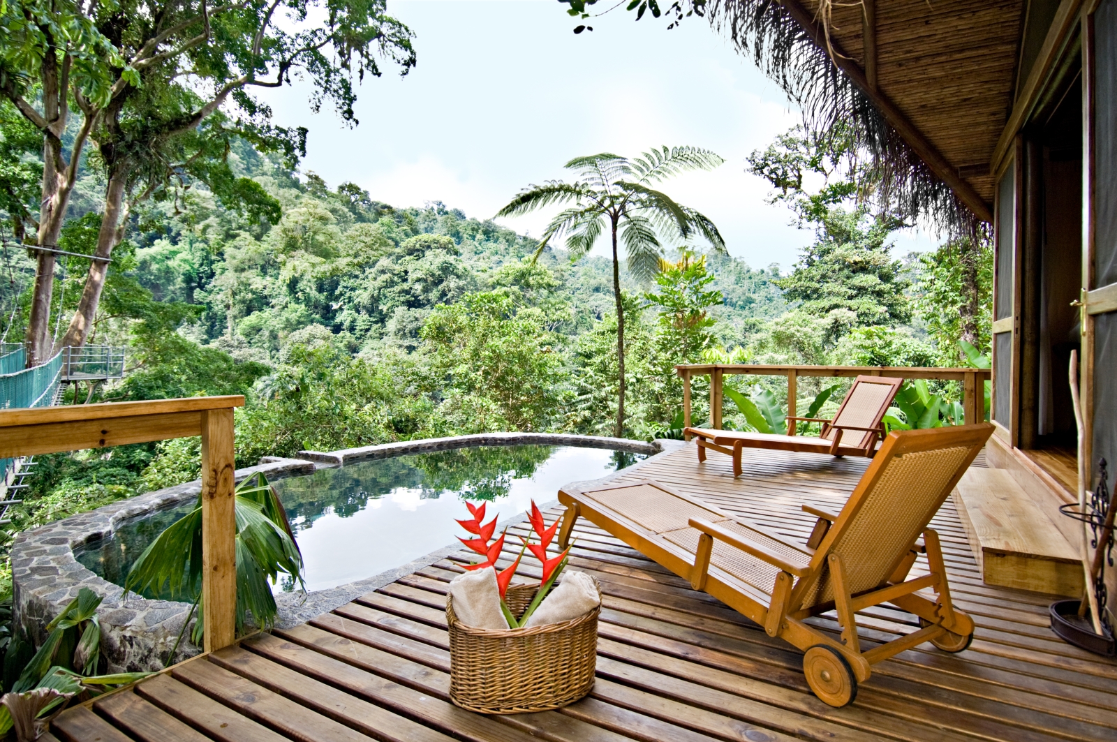 Private pool at Pacuare Lodge in Costa Rica