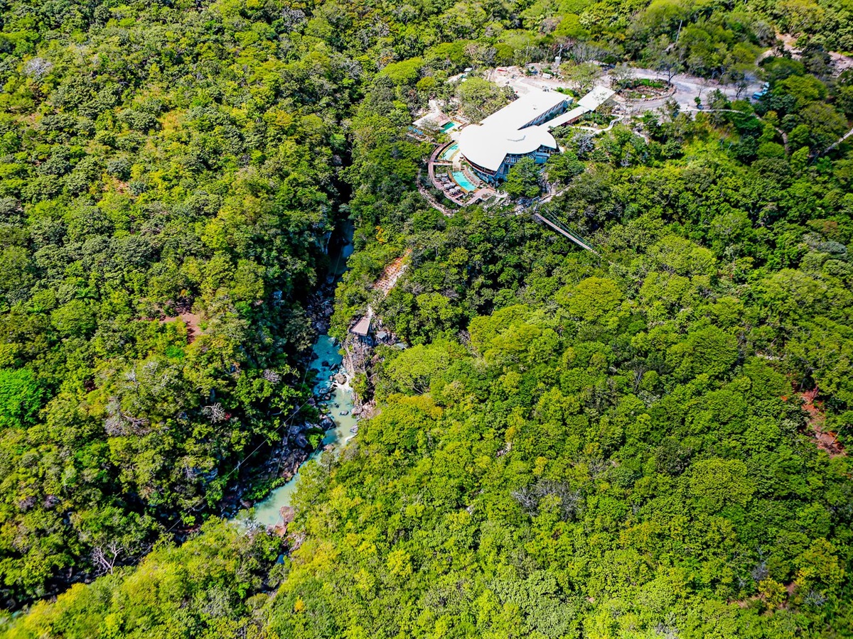 Aerial view of Rio Perdido in Costa Rica
