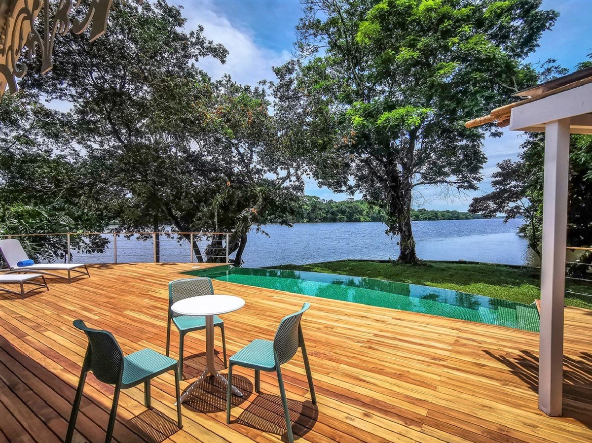 Villa with private pool at Tortuga Lodge on the edge of Tortuguero National Park Costa Rica