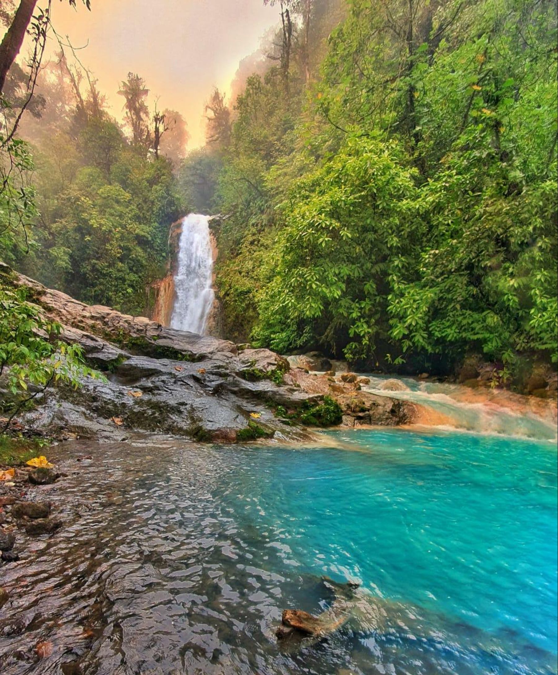View of the El Silencio Waterfall