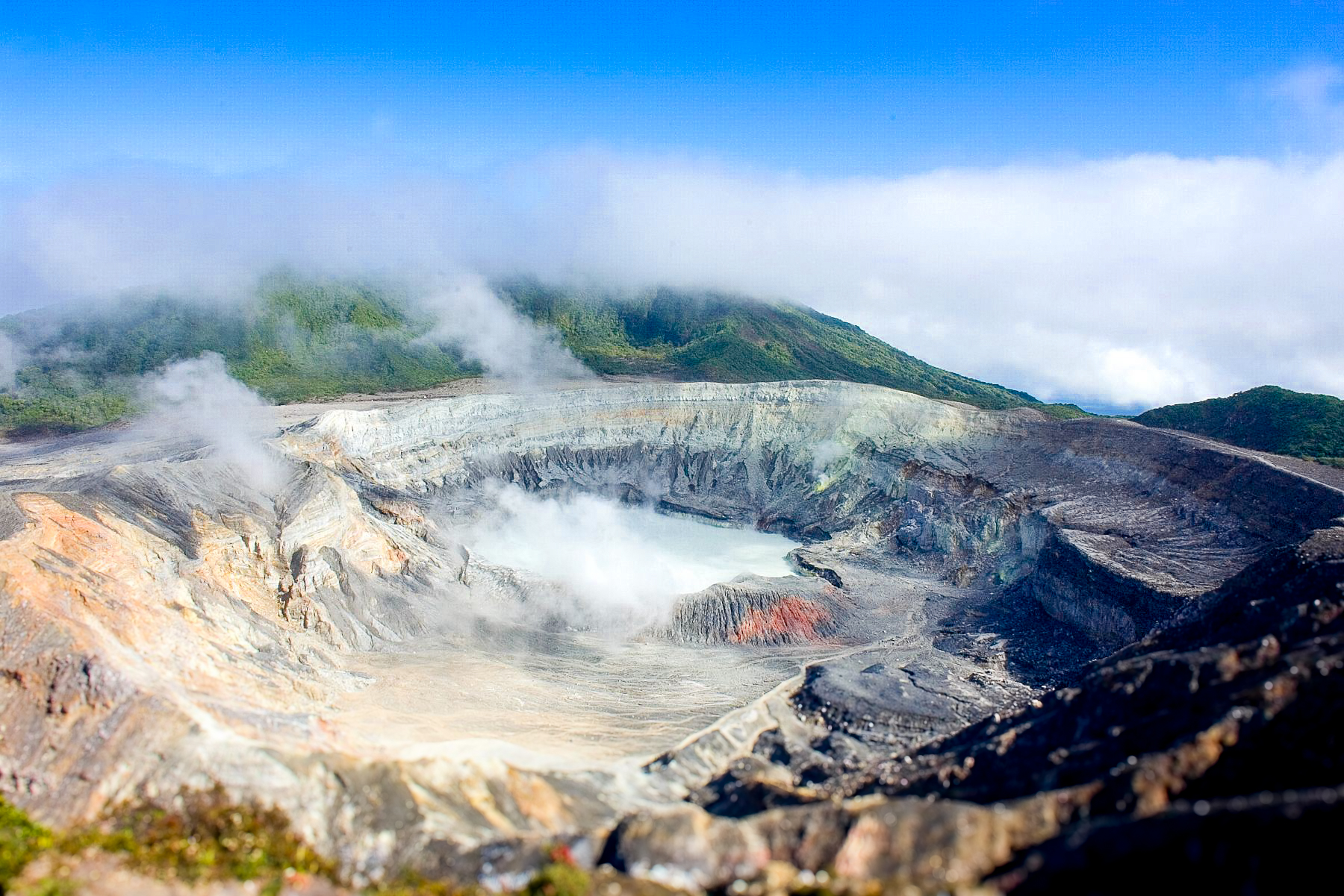 Poas Volcano crater in Costa Rica