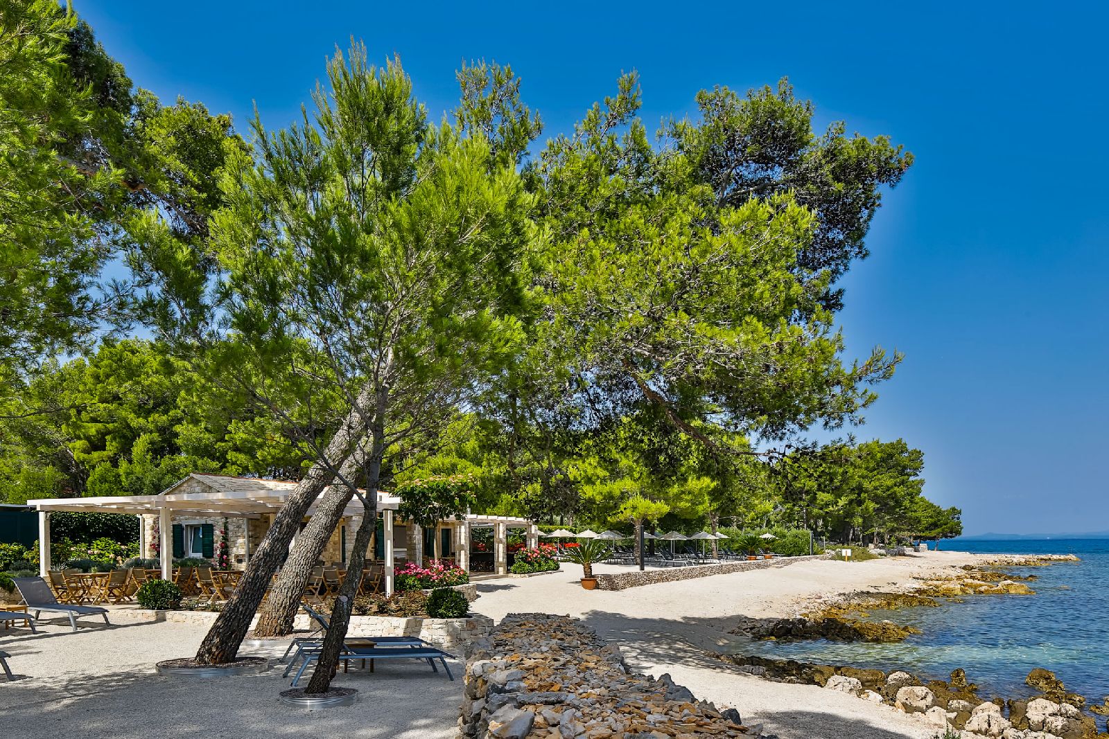 The beach near Hotel Lemongarden on Brac island Croatia
