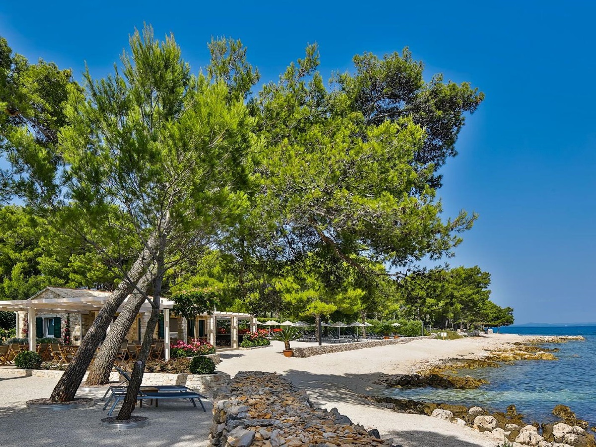The beach near Hotel Lemongarden on Brac island Croatia