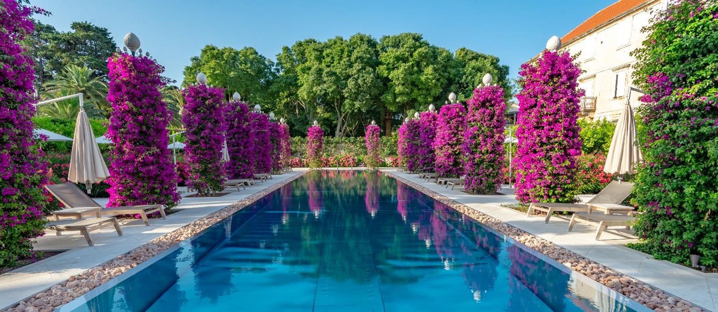 The swimming pool at Hotel Lemongarden on Brac island Croatia
