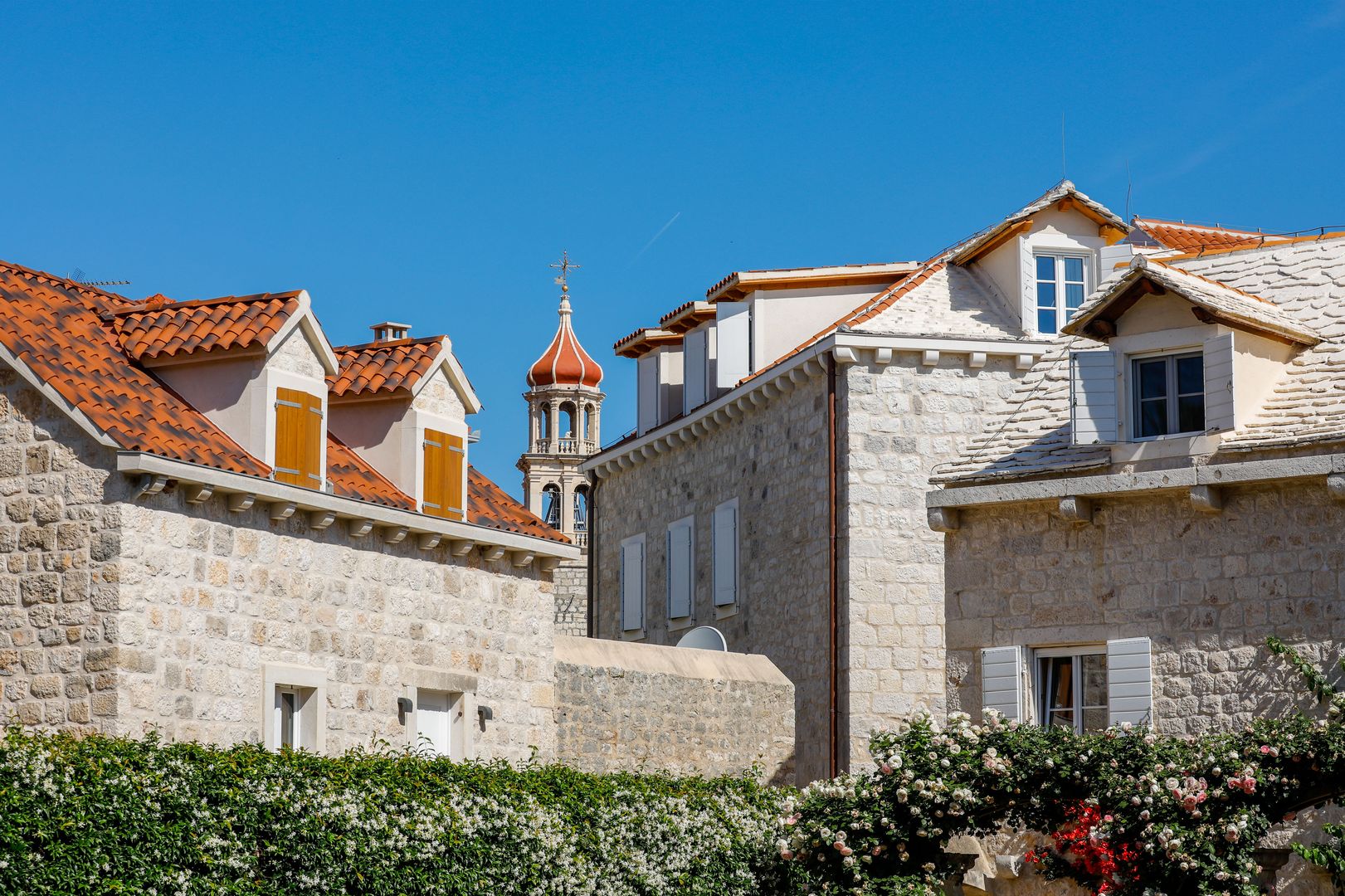 Historic architecture on Brac seen from the Hotel Lemongarden in Croatia