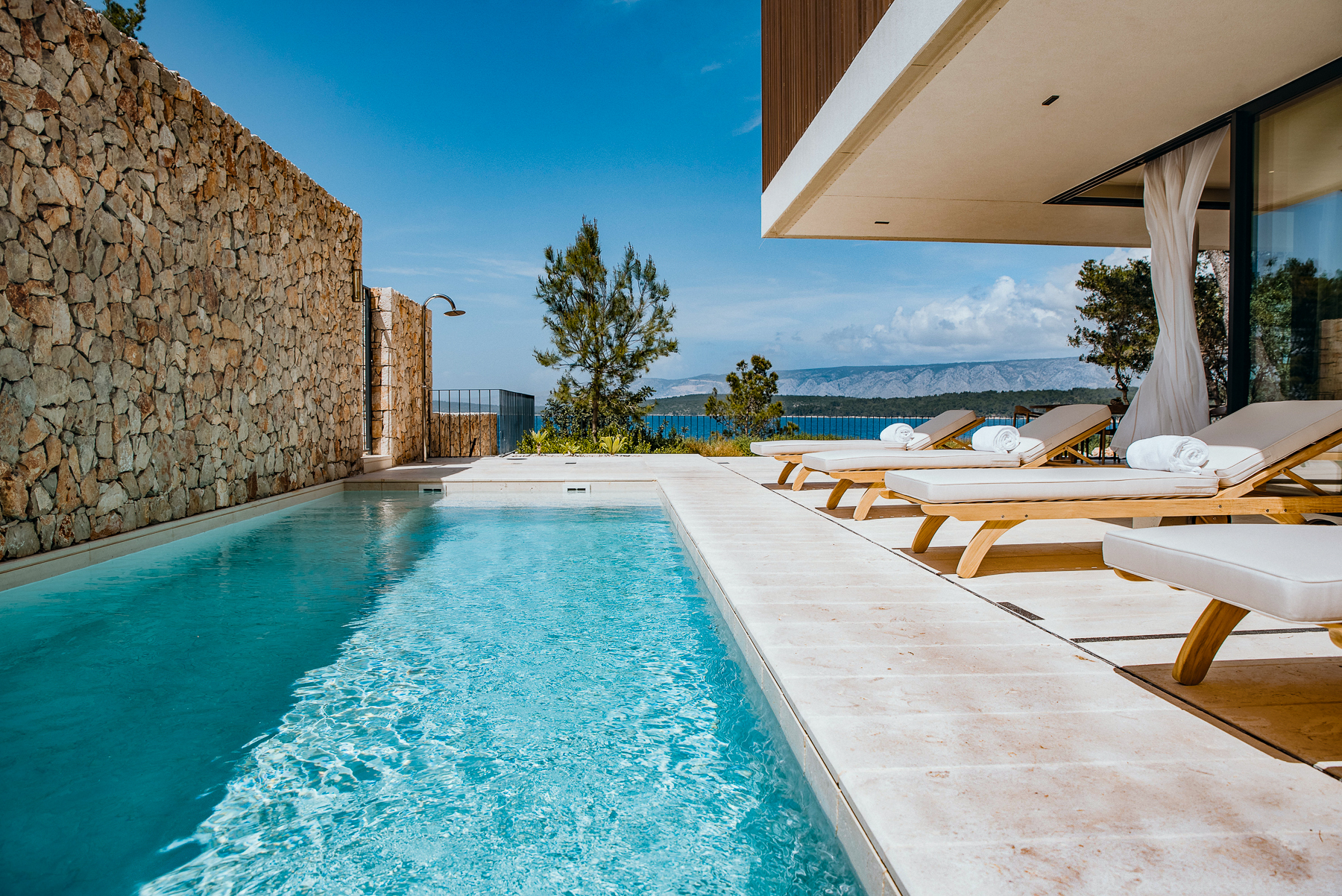 Villa swimming pool at the Maslina Resort in Croatia