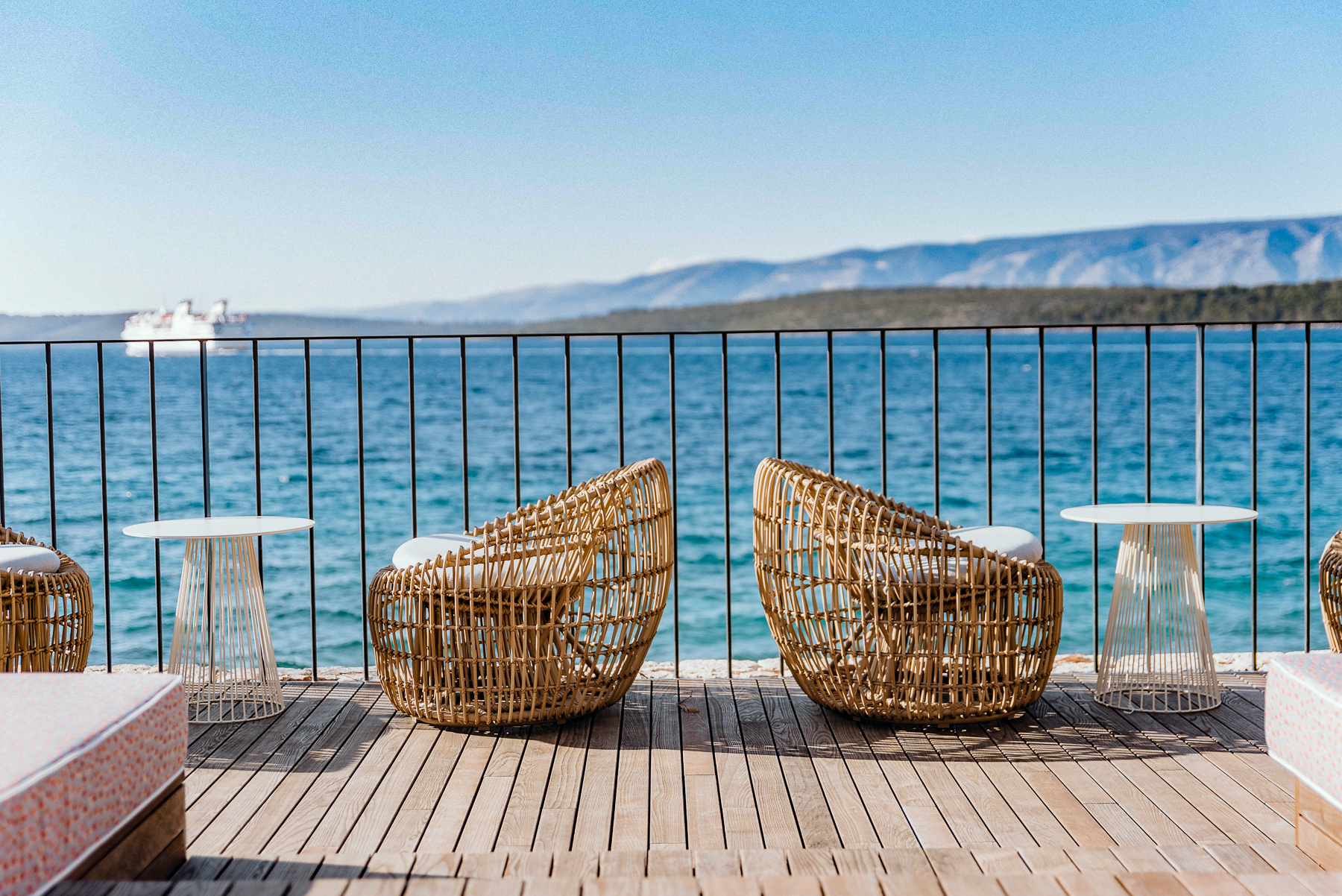 Waterfront seating at the Maslina Resort in Croatia