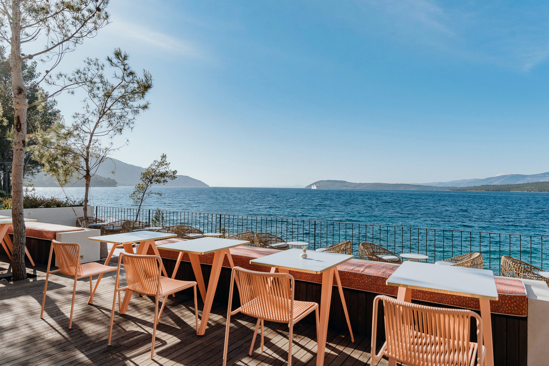 Waterfront dining at the Maslina Resort in Croatia