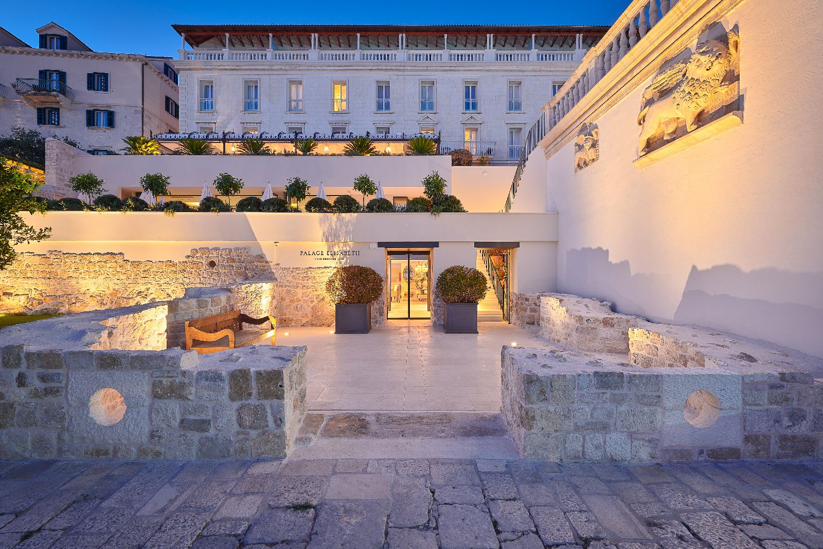 Entry to the Palace Elisabeth hotel in Hvar Croatia