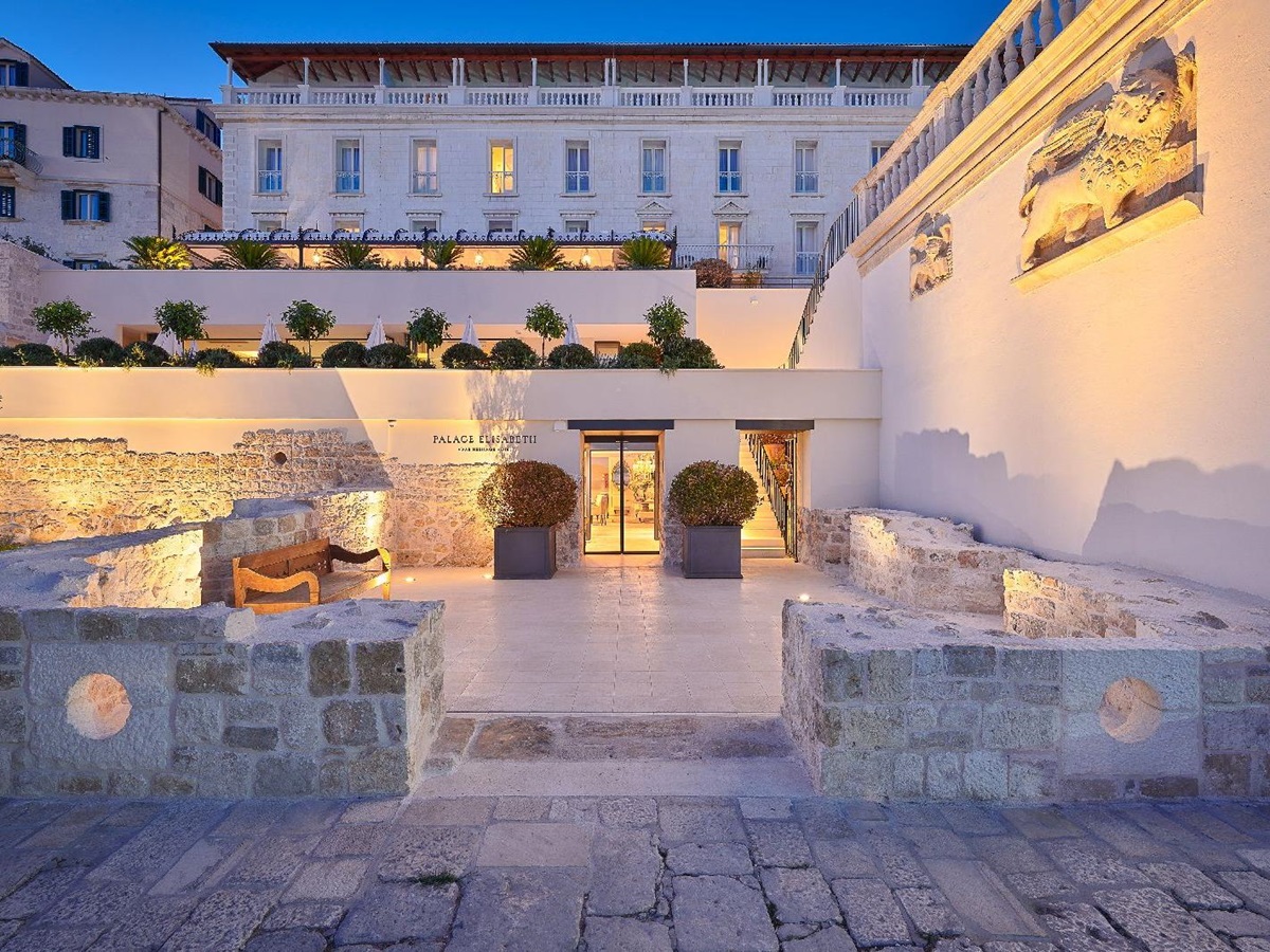 Entry to the Palace Elisabeth hotel in Hvar Croatia