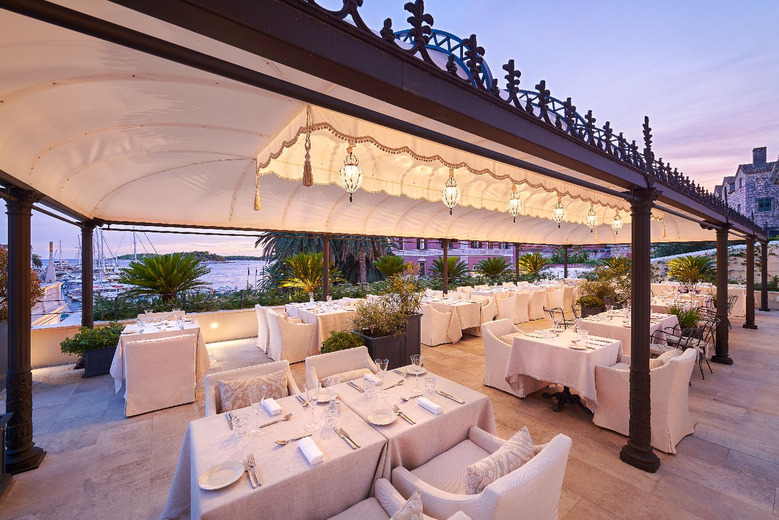 Dining al fresco at the Palace Elisabeth hotel in Hvar Croatia