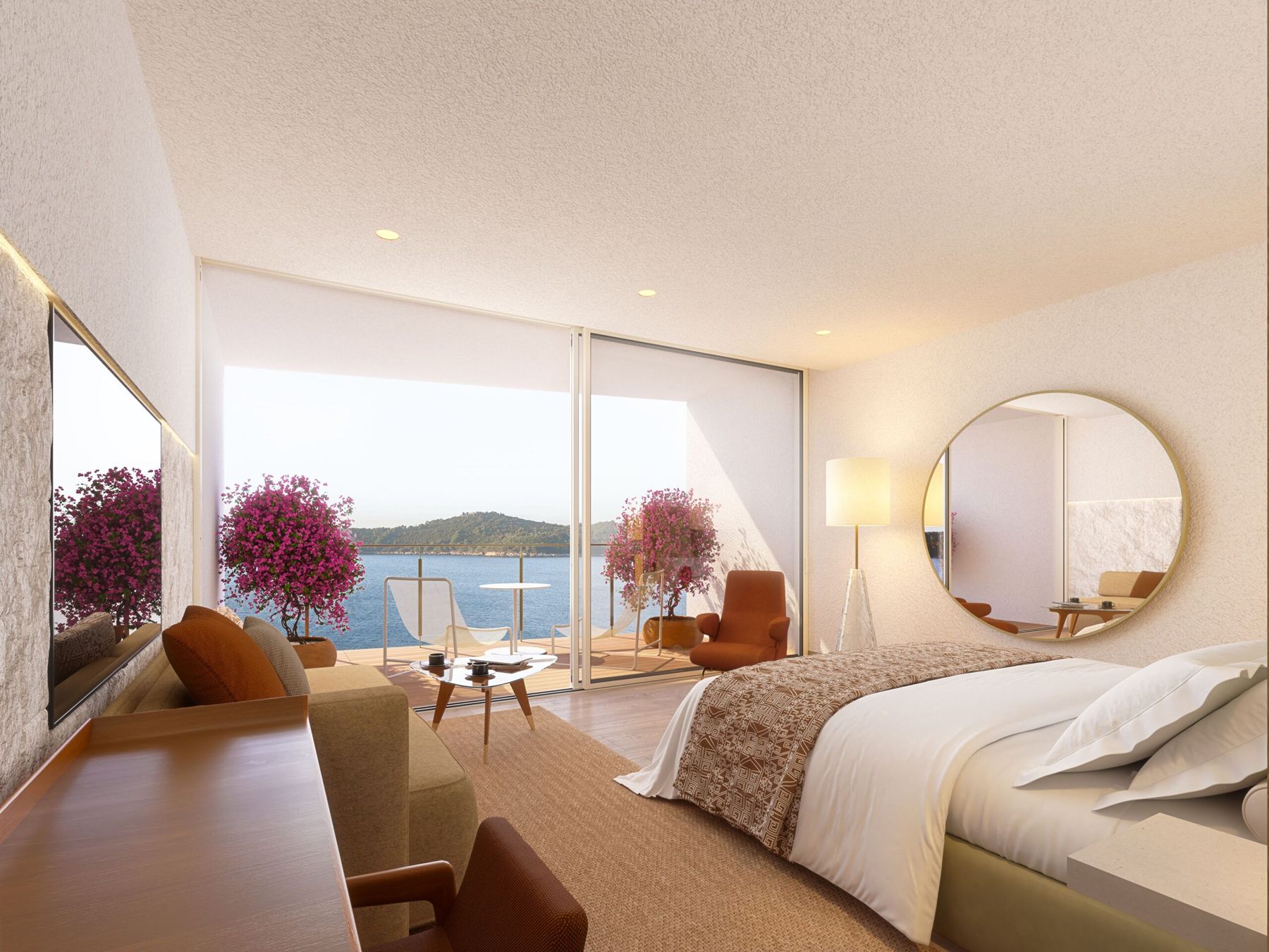 Grand sea view bed at Villa Dubrovnik