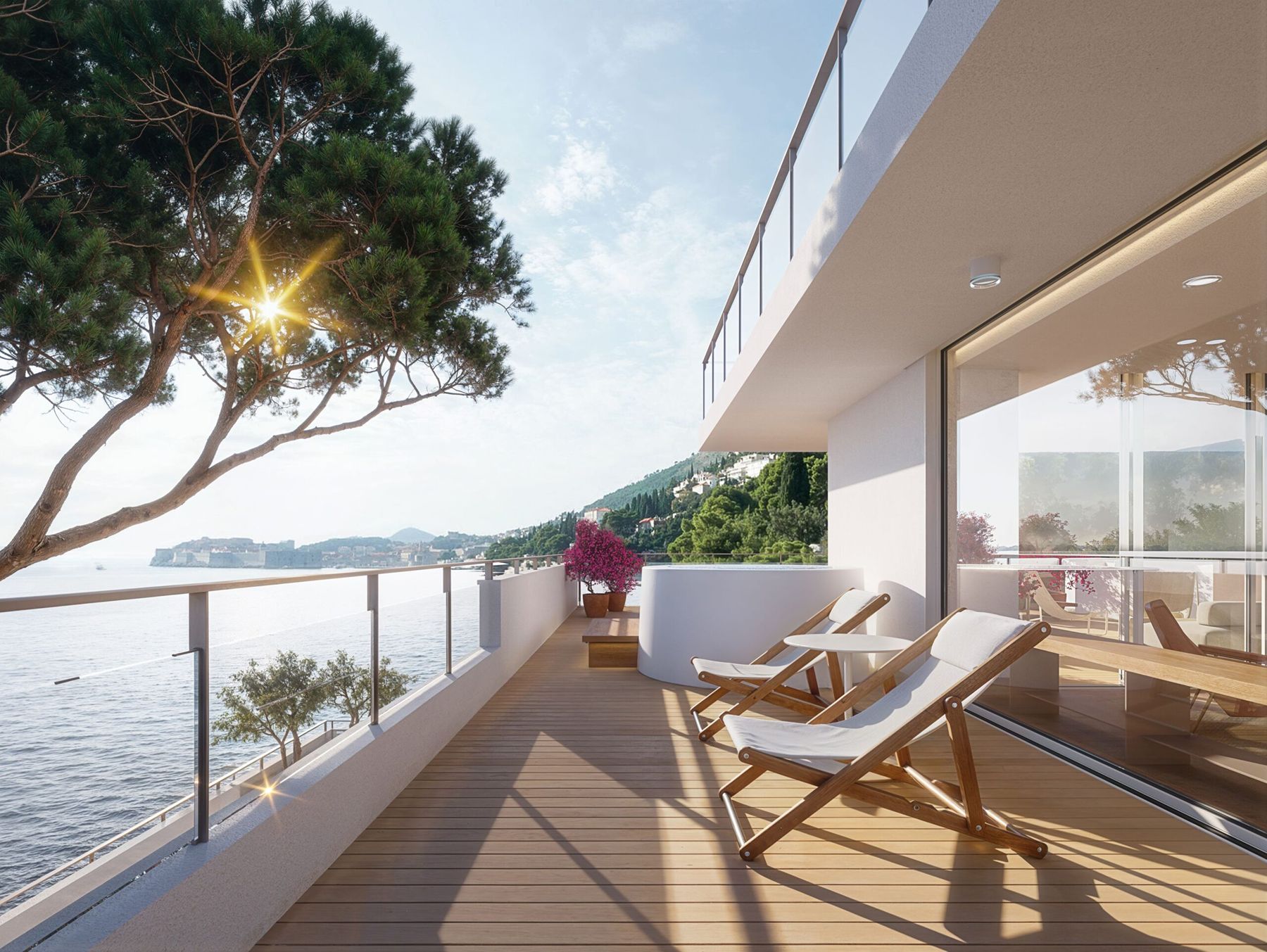 Tezoro suite terrace with ocean views at Villa Dubrovnik