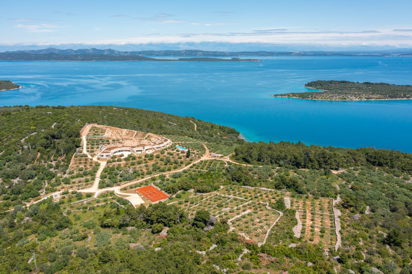Aerial view of Villa Nai 3.3 in Dugi Otok Croatia