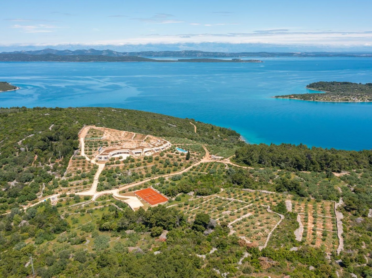Aerial view of Villa Nai 3.3 in Dugi Otok Croatia