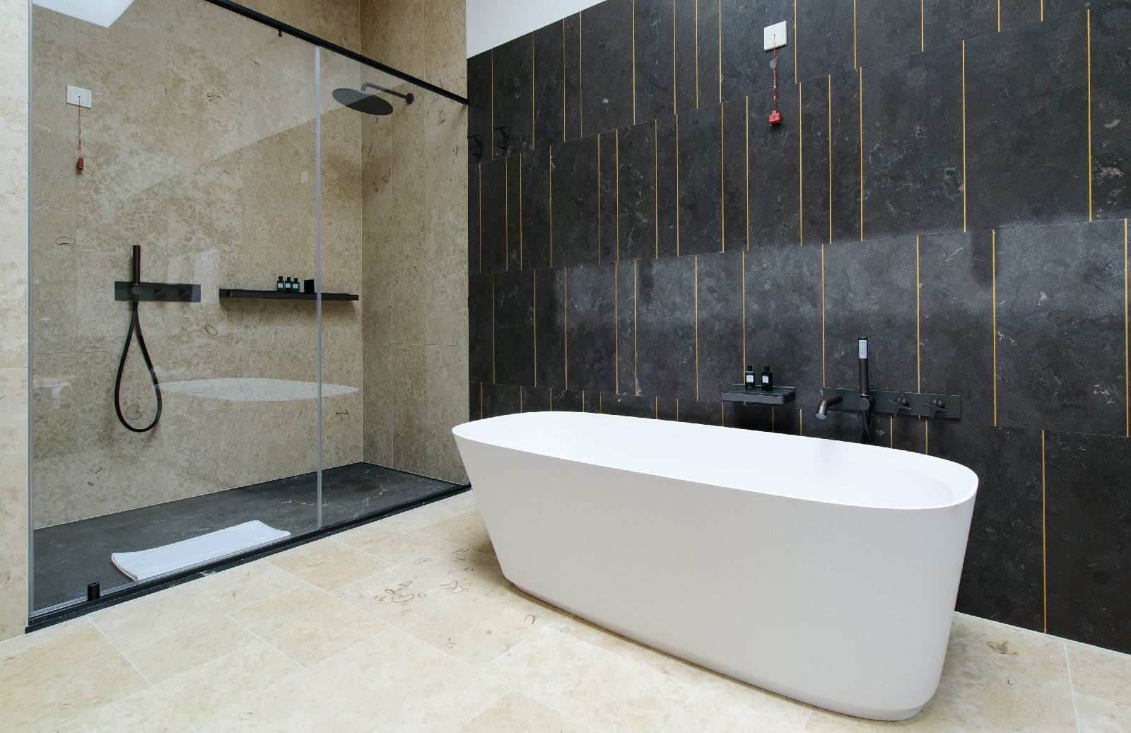 Stylish bathroom of a suite at Villa Nai 3.3 in Croatia