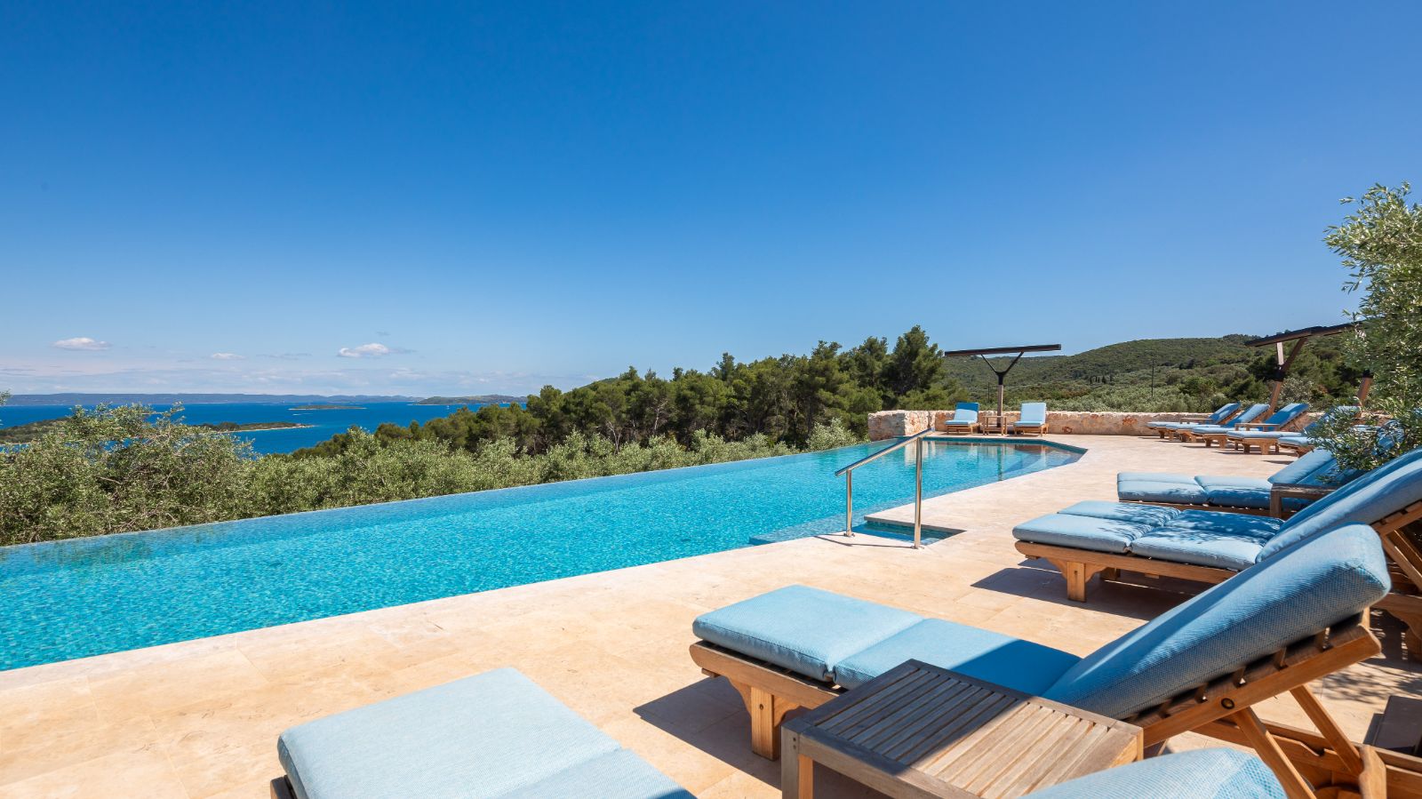 Infinity pool and terrace at Villa Nai 3.3 in Dugi Otok Croatia