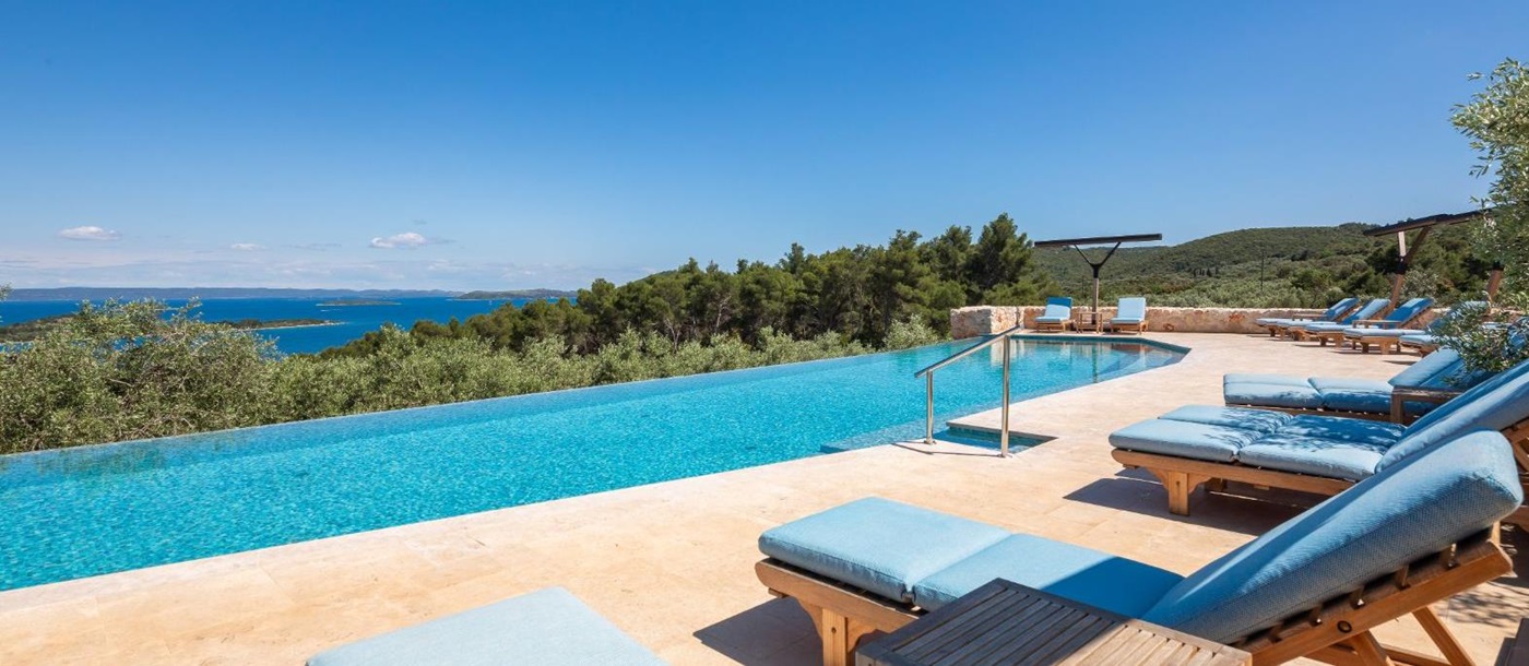 Infinity pool and terrace at Villa Nai 3.3 in Dugi Otok Croatia