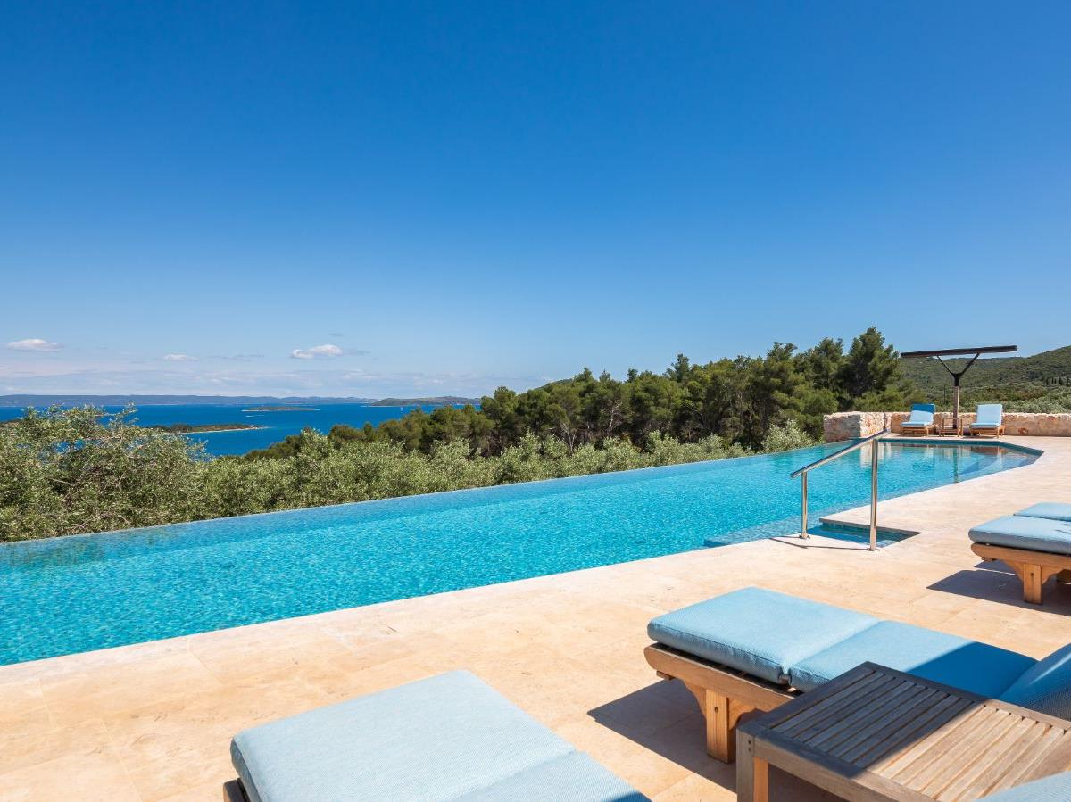 Infinity pool and terrace at Villa Nai 3.3 in Dugi Otok Croatia