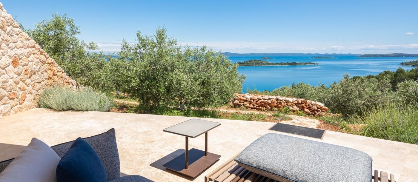 Sea view terrace of a suite  at Villa Nai 3.3 in Dugi Otok Croatia