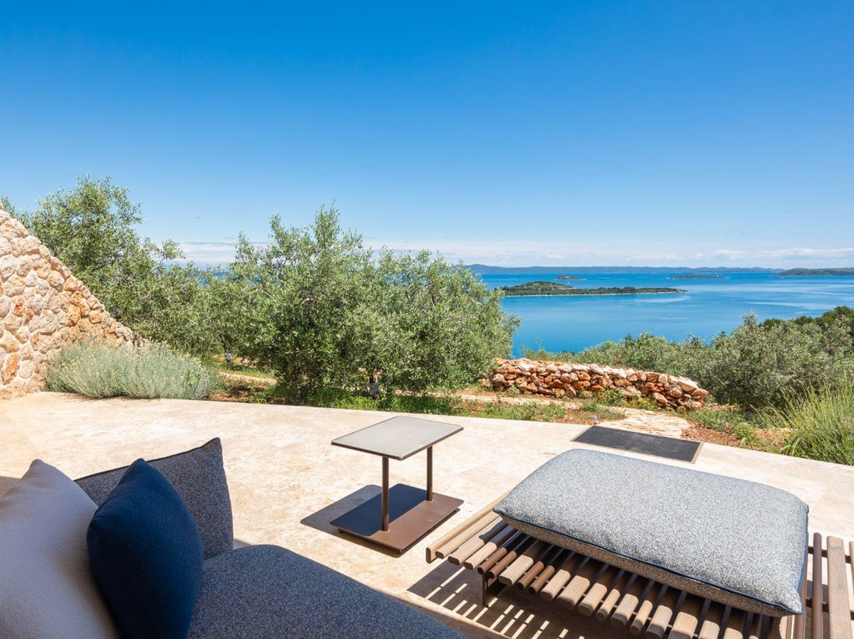 Sea view terrace of a suite at Villa Nai 3.3 in Dugi Otok Croatia