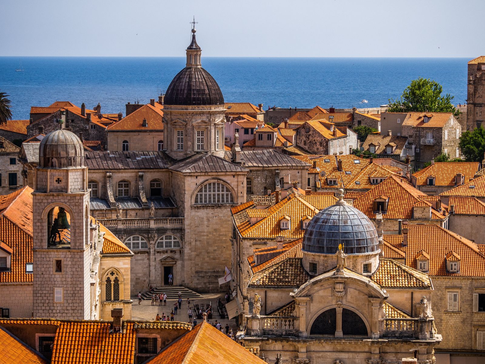Rooftops and spires of Dubrovnik in Croatia