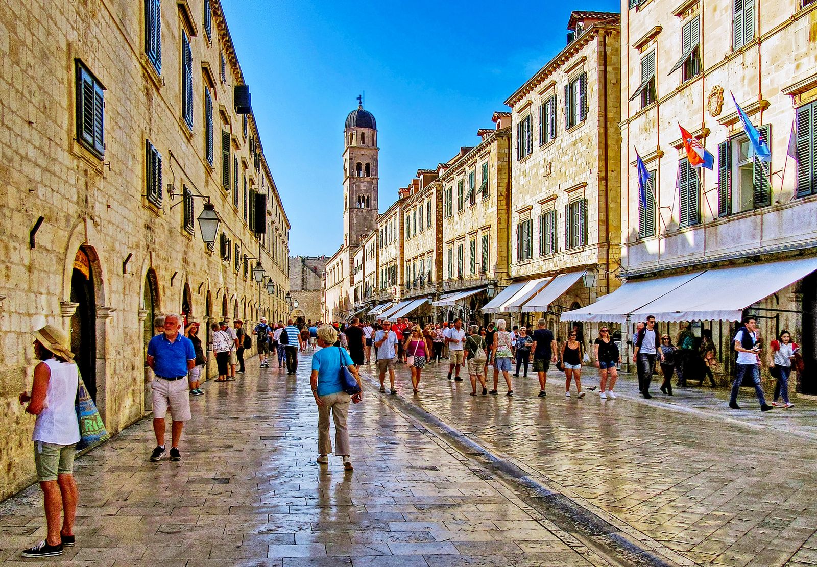 Street scene in the old town of Dubrovnik, Croatia