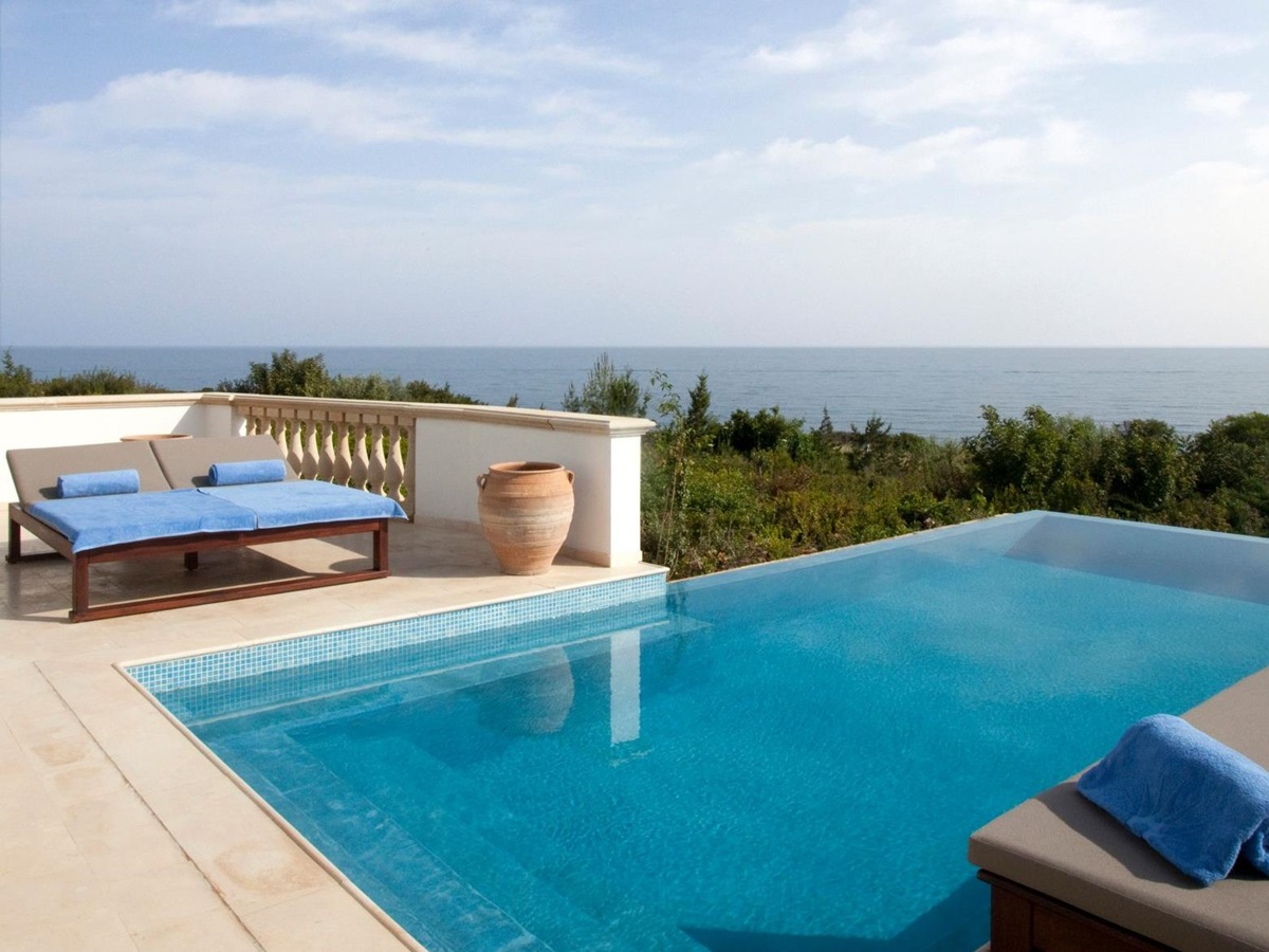Private plunge pool of a suite at the Anassa resort in Cyprus