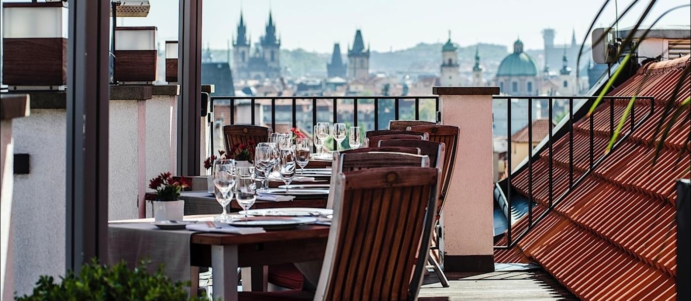 Rooftop terrace at Aria Prague Czech Republic