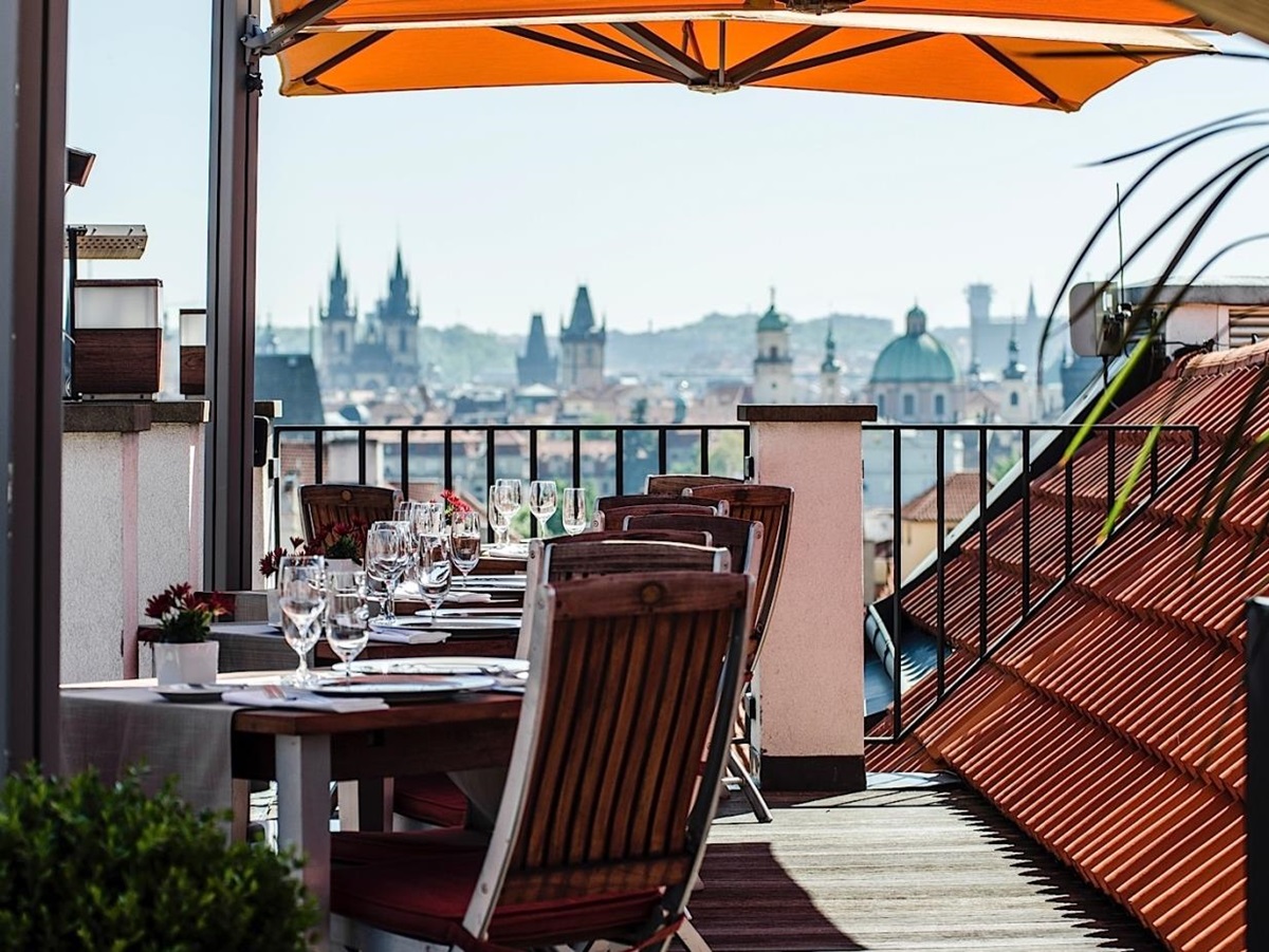 Rooftop terrace at Aria Prague Czech Republic