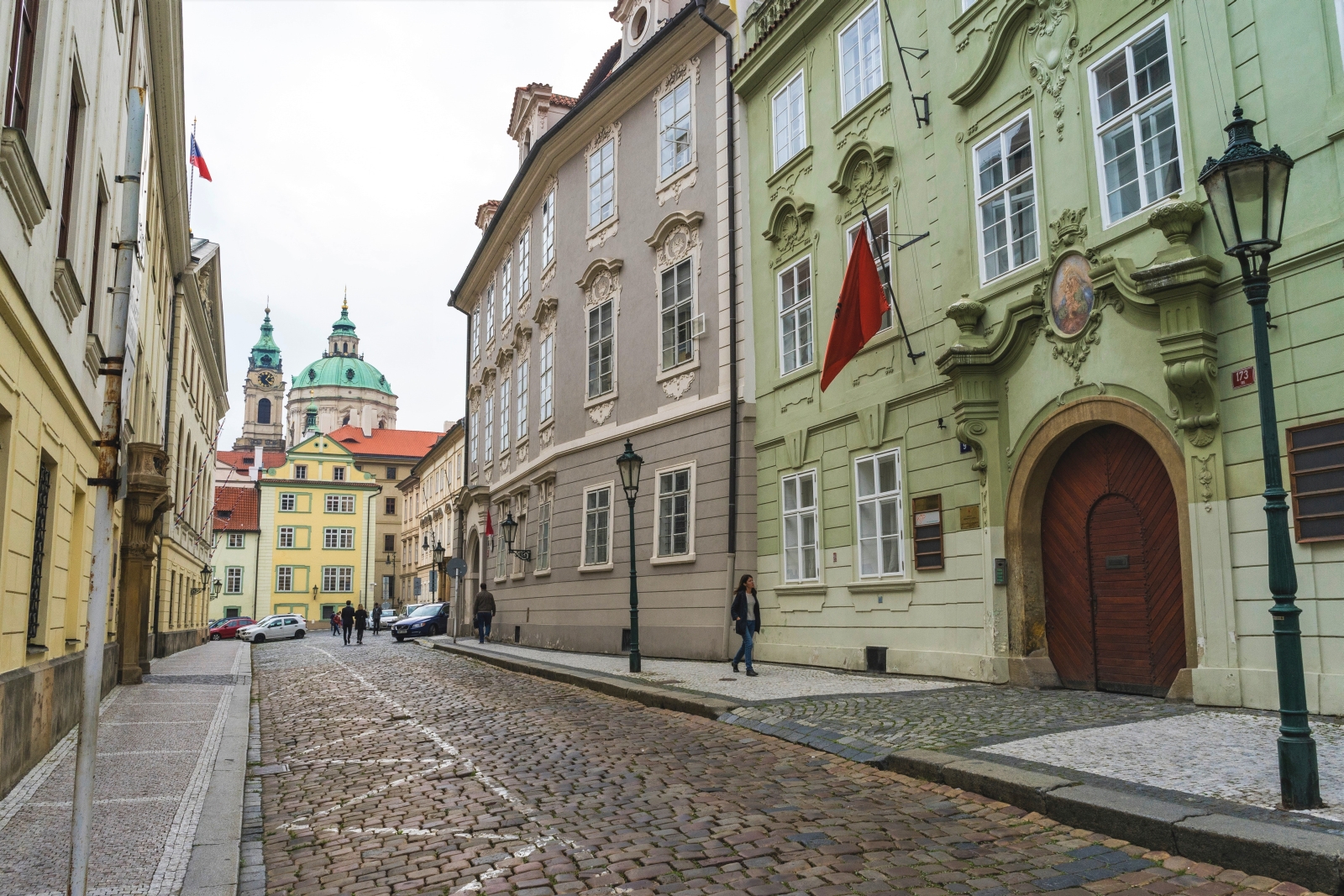 Street view of Prague in Czech Republic