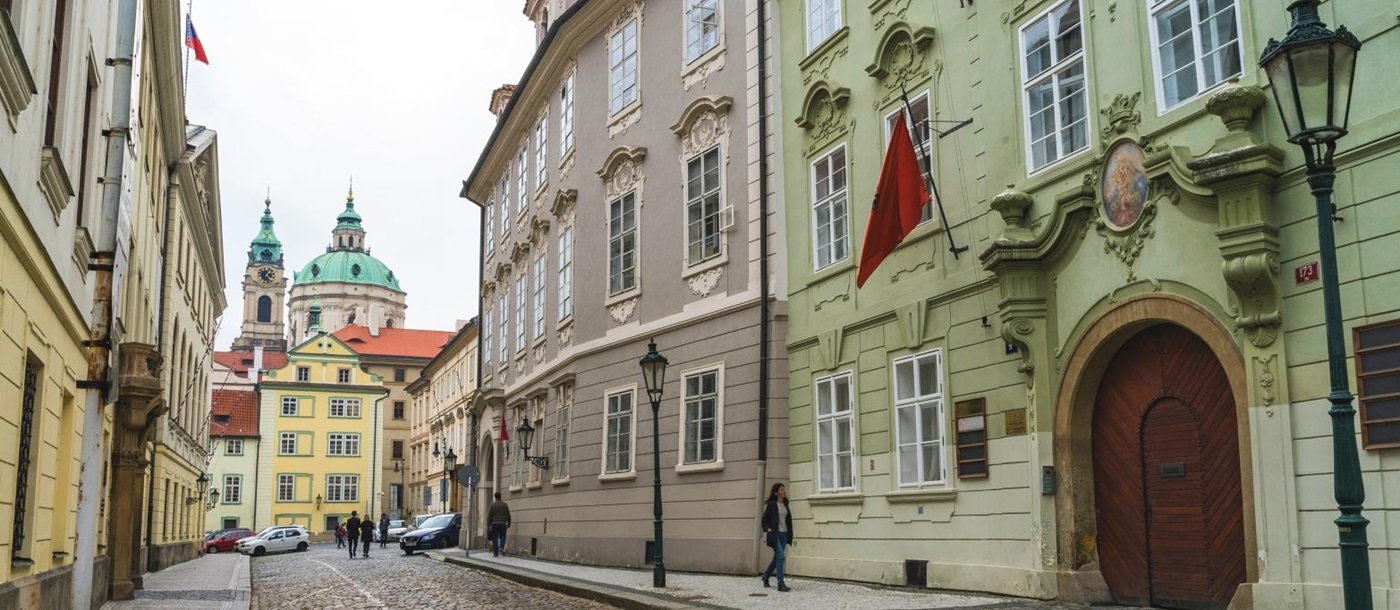 Street view of Prague in Czech Republic